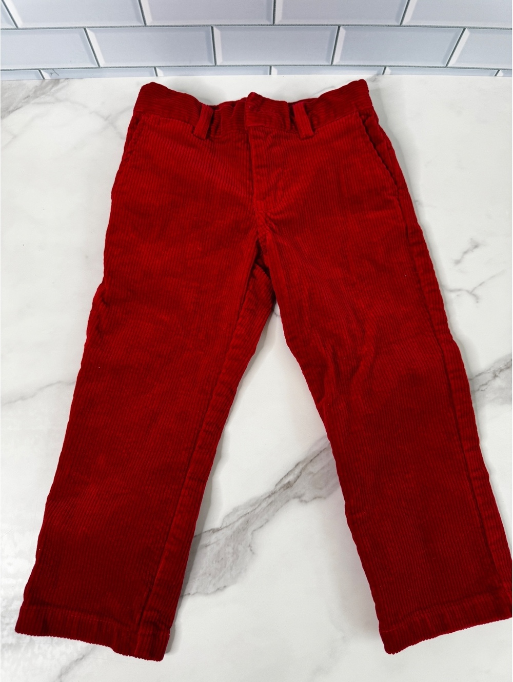 Polo Ralph Lauren Boys 2/2T Red Corduroy Pants Stretch Cotton Straight Leg